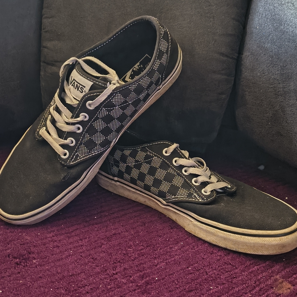 Vans Black and White Checkered Sneakers Classic Canvas Design